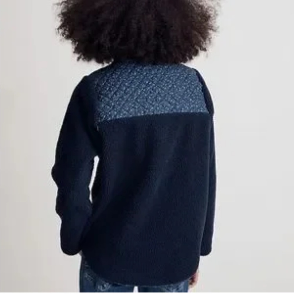 Madewell (Re)sourced Sherpa Quilted Zip-Front Jacket Deep Indigo Medium - Picture 2 of 16